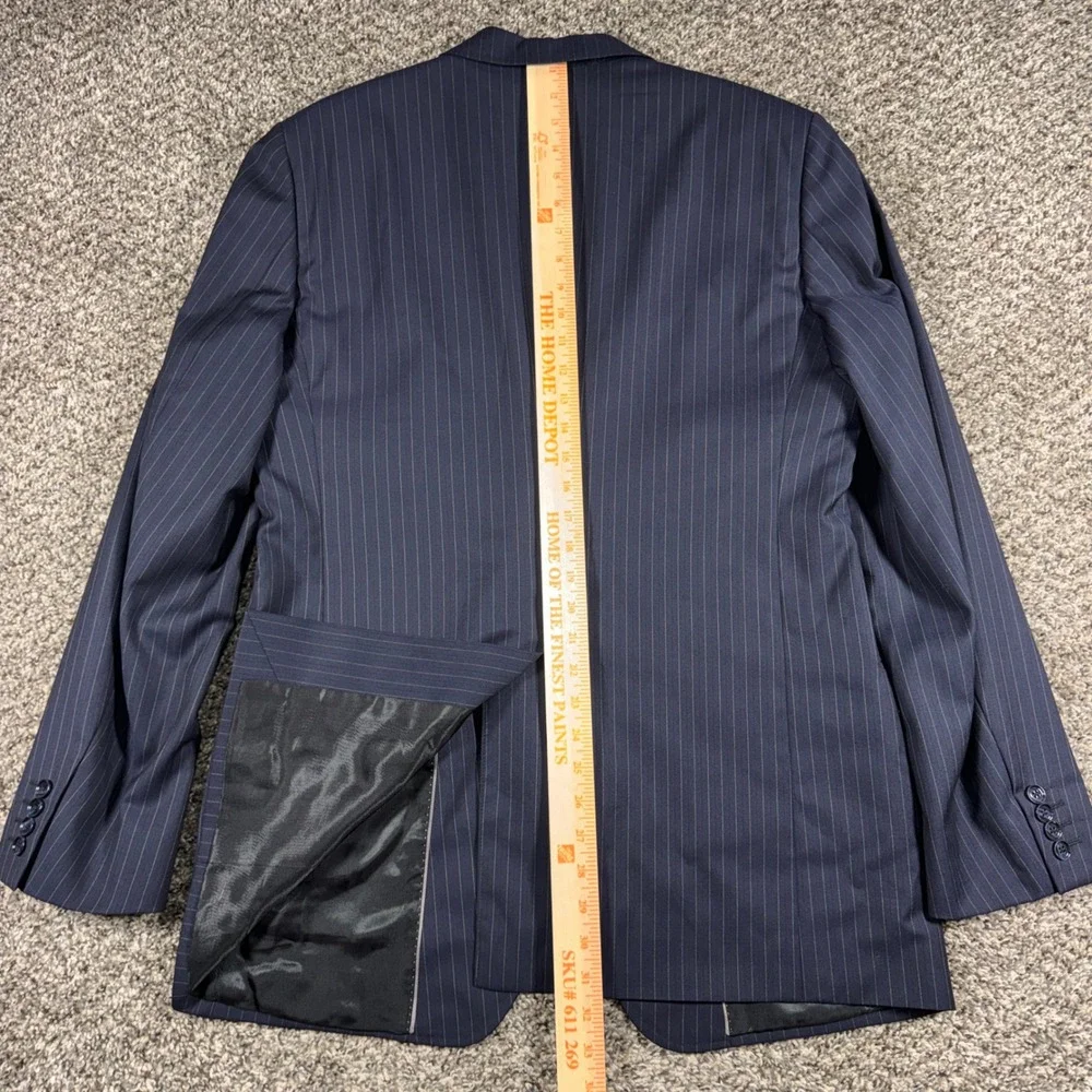 Dolce & Gabbana Mens 40R Navy Blue Pinstripe Virgin Wool Blazer Suit Jacket